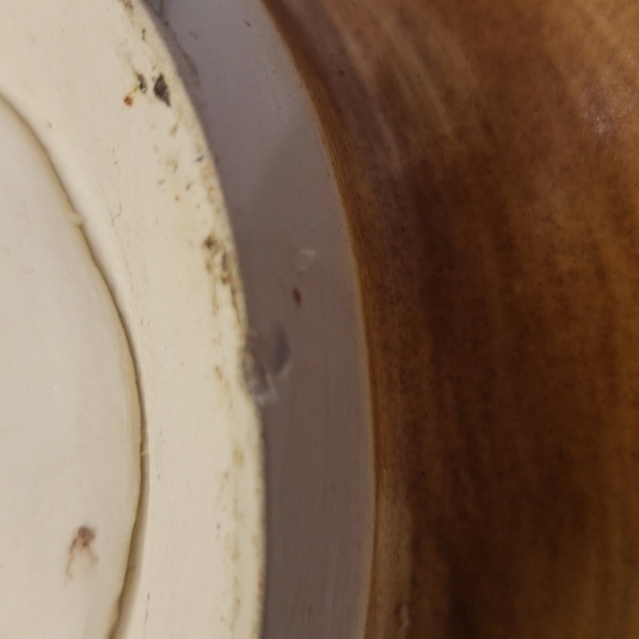 BOWL Ornate brown triangle shaped bowl pottery SAHER 09 on bottom decorative - Picture 11 of 11